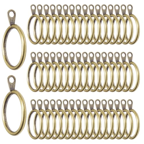 50 Pcs Metal Curtain Rings 38mm in Antique Brass for Hanging Window and Pole - Eyelet Design