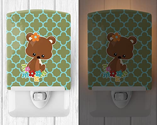 Lámpara de mesa bebé oso marrón cerámica 6x4x3 miniatura 2