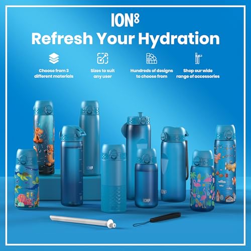 ION8 Vacuum Insulated Stainless Steel 1 Litre Water Bottle, 920 Ml/31 Oz, Leak Proof, Easy To Open, Secure Lock, Dishwasher Safe, Carry Handle, Metal Water Bottle, Ideal For Sports And Yoga, Blue - 8