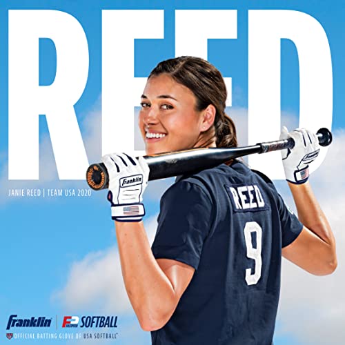 Franklin Sports All-Weather Softball Batting Gloves - Women's Fastpitch Batting Gloves - White Chrome - Women's Medium #TOP4
