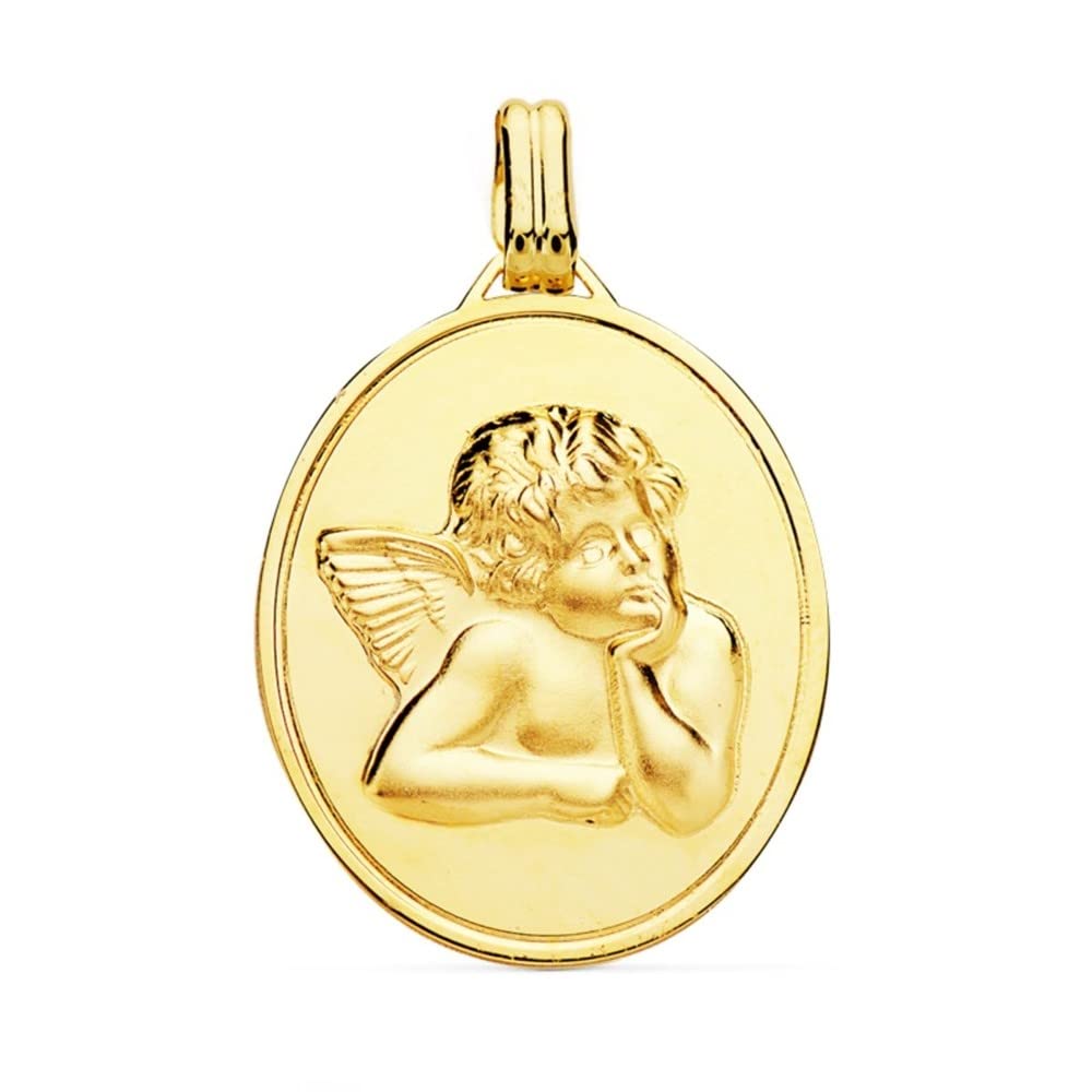 Ángel Burlón Medalla oro 18k 24 mm. Brillo mate