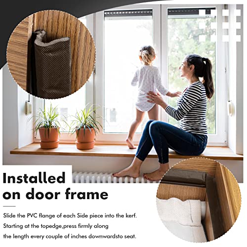 Soundproof Door Seal Strip V Shaped Foam Kerf, Door Frame Weather Stripping For Doors Windows, Slot Installation Seals Large Slot (Brown, 40 Feet) #TOP5