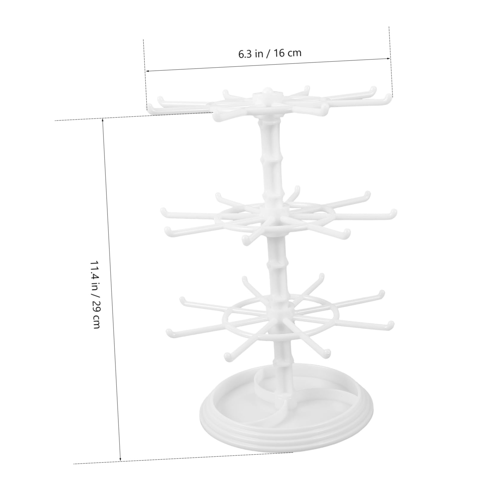 BESTYASH Rotating Jewelry Holder Multi Layer Organizer for Earrings Necklaces and Bracelets Compact Desktop Display Stand with Elegant Finish for Easy Access and Storage