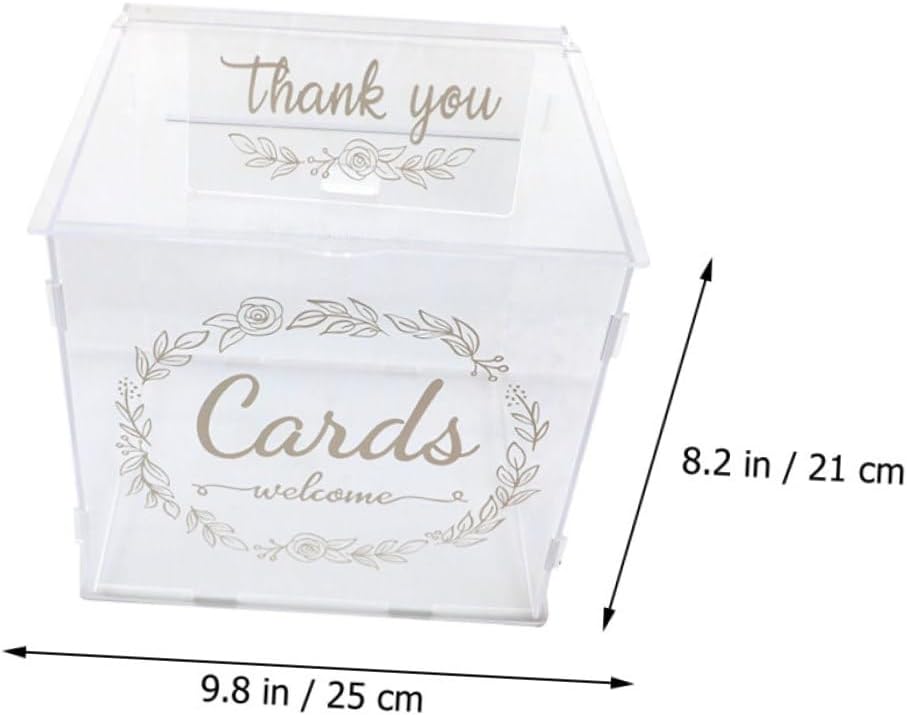 Decorative Acrylic Wedding Card Box with Lock Capacity Envelope Present Box for Parties Receptions and Celebrations Stylish Container for Wishes and Notes