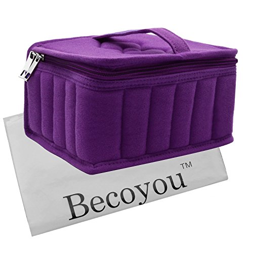 Essential Oils Storage, Becoyou 30-Bottle Essential Oil Case 5ml, 10ml, 15ml Aromatherapy Bottles Essential Oil Storage Boxes, Purple