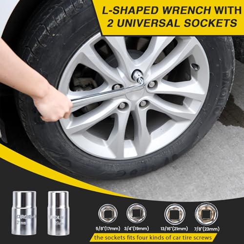 Image of Scissor Jack for Car, 2 Ton Car Jack Kit, Universal Tire Changing Kit, Portable Emergency Tire Jack Tool Kit, Scissor Lift Jacks for Cars Vehicle SUV Sedan Coupe, with Lug Wrench Pressure Gauge