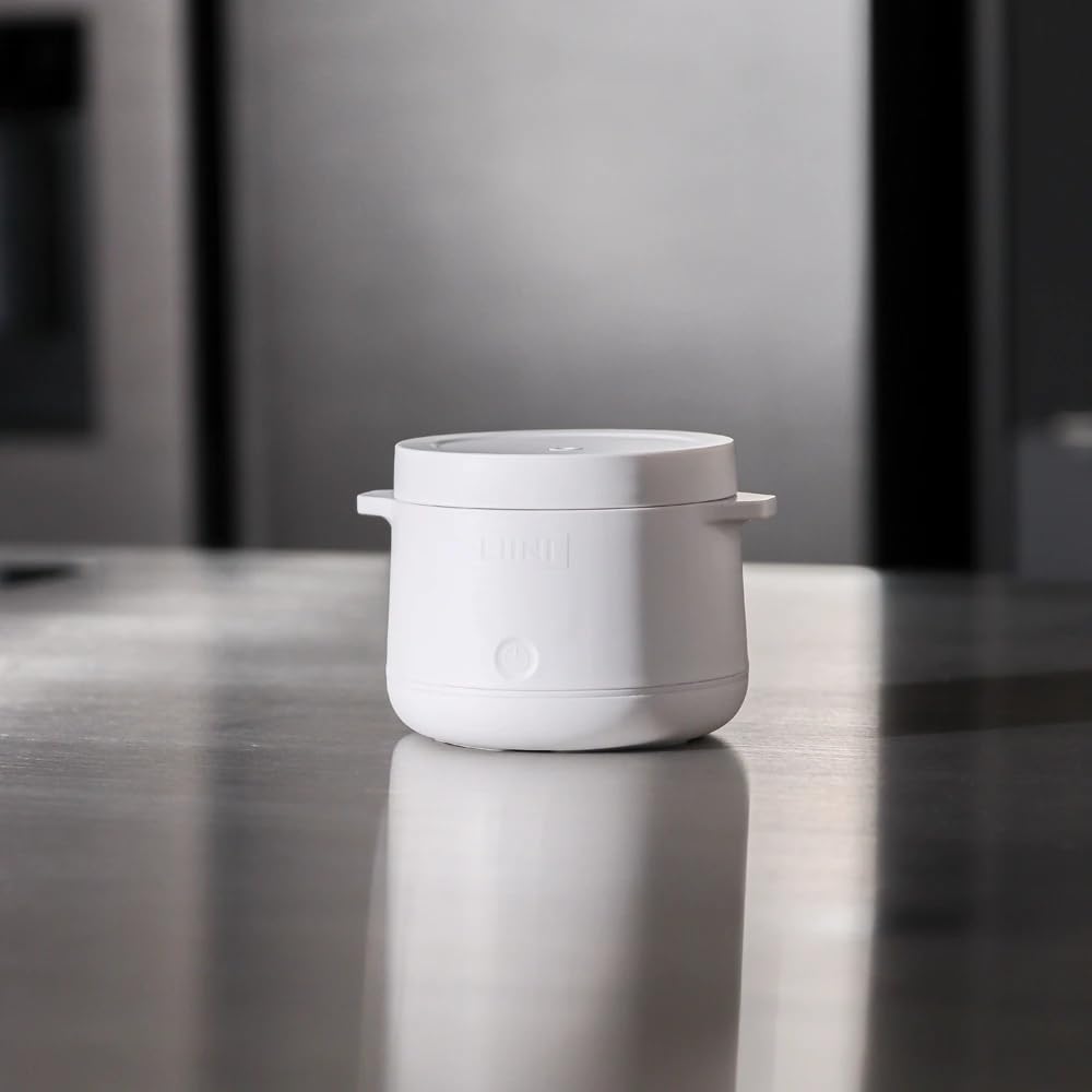 LIINI® 2.0 PRO Breiwärmer weiß – Akku Babybreiwärmer, 50W, 10'000 mAh, Erwärmen per Knopfdruck, IP66, auslaufsicher, Edelstahlplatte, BPA-frei, USB-C Aluminiumkabel