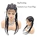 Long Black Braided Wigs for Women Long Full Lace Front Wigs Handmade Braids Wigs with Baby Hair 360 Swiss Lightweight Twisted Braid Glueless Synthetic Heat Resistant Hair Girl Drag Cosplay 24 Inch