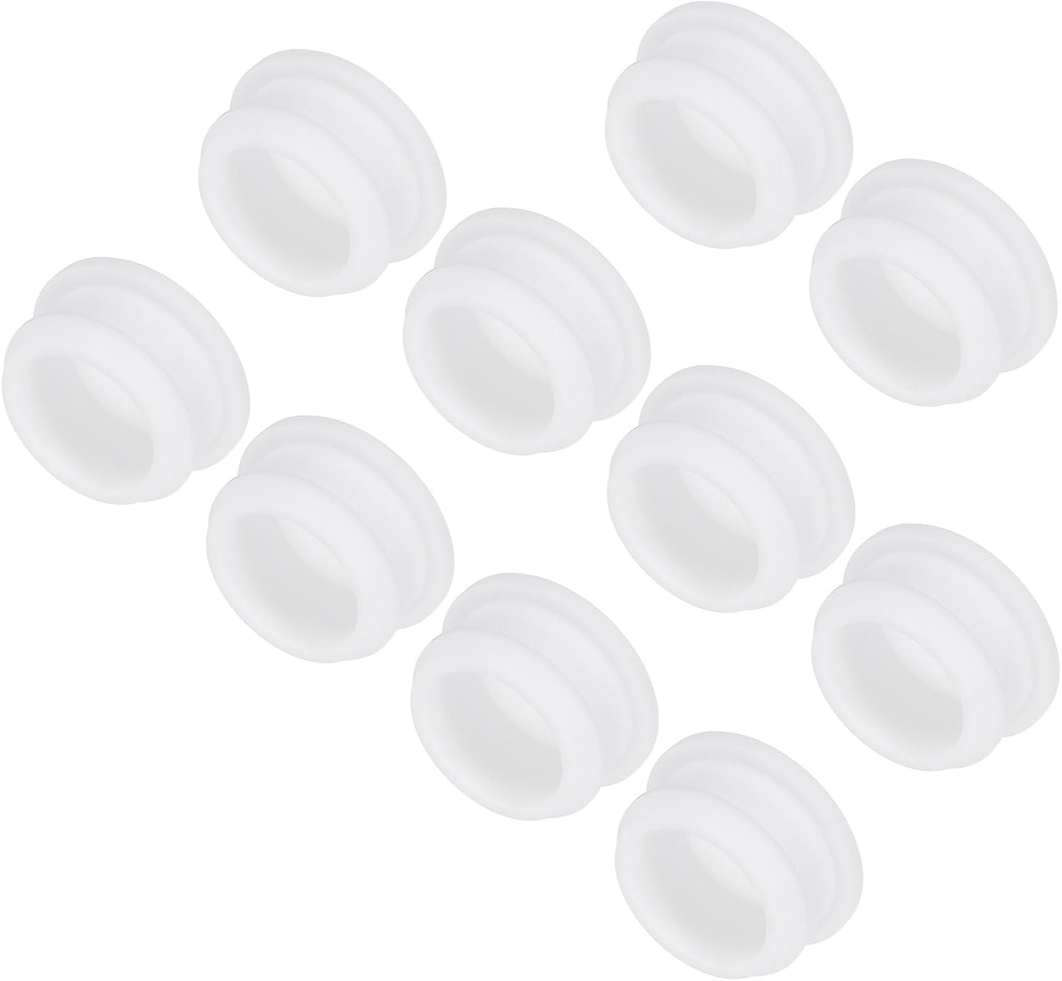 MECCANIXITY Silicone Snap in Locking Hole Plugs Rubber Panel Seal Cover Flush Type Panel Round for Kitchen Rubber Bulkheads Waterproof Sealing Plugs 24mm/0.94 Inch Diameter White,Pack of 10