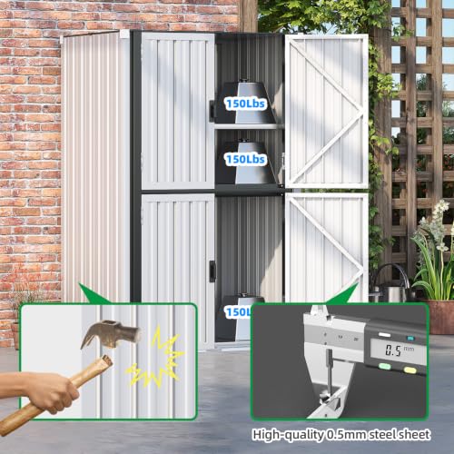 Image of AECOJOY Outdoor Storage Cabinet Waterproof, 70'' Large Vertical with Floor