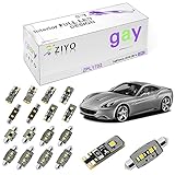 ZIYO ZPL1702 - (13 Bulbs) LED Interior Light Kit Replacement for Ferrari California 2009-2014 + License Plate Light Bulbs Package, White Dome Lights Upgrade Error Free