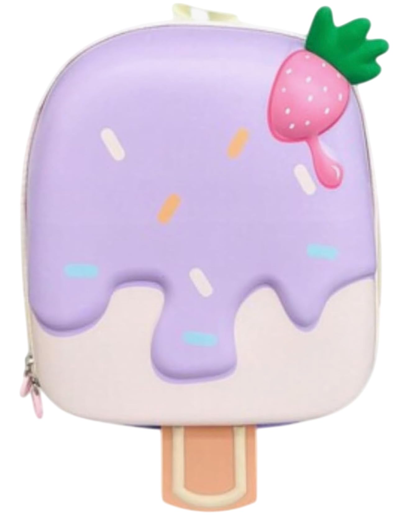 Ice Cream Bag for Boys and Girls - Polyester Shoulder Handbag and Travel Pouch with Cute Ice Cream Pattern and Adjustable Strap for Toddlers, Kids, and Outings | Purple-image-2