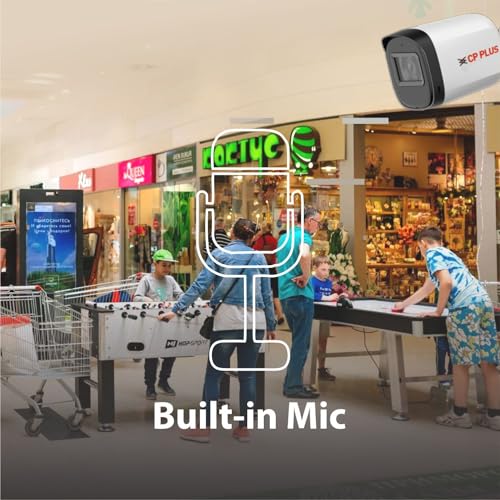 Image of CP PLUS 5MP Outdoor Bullet CCTV Camera | 3.6mm Fixed Lens | Smart IR Night Vision 30M | Built-in Mic | 2D DNR | BLC | Analog 4-in-1 AHD /TVI /CVI /CVBS Output | HD Surveillance Camera | CP-URC-TC51PL3C