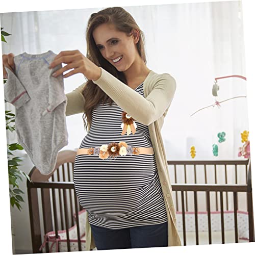 Ceinture de maternité en satin café pour future maman - 2