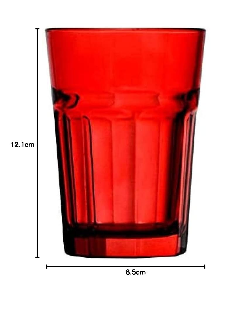 Topkapi 251.019 szklanka do longdrink czerwone – 6 sztuk kieliszków Miami Red zestaw szklanek XL (36 cl) w kolorze czerwonym do koktajli, longdrinków, mojito, soków, wody, wysokość ~ 12 cm