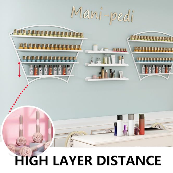 Expositores MetáLicos para Esmaltes De UñAs, Estantes Flotantes De Pared, Expositores De Aceites Esenciales para SalóN De UñAs, SPA En Casa (5 Unidades),Oro