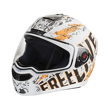 SBA-1 Free Live Matt White and Orange with plain Visor,600mm