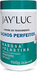 Creme De Tratamento Cachos Perfeitos Jay Luc 960G Creme De Tratamento De Cabelo Com Babosa E Elastina Verde Cabelos Cacheados Hidratação Intensiva Ação Imediata Em 3 Minutos