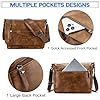 VX VONXURY Umhängetasche Herren und Damen, Vegan Leder 14 Zoll Laptoptasche Messenger Bag Arbeitstasche für Arbeit Schule(Braun) #3