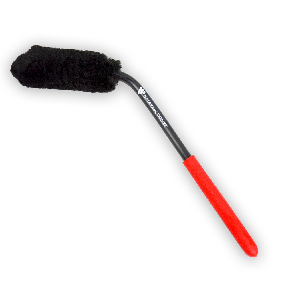 Detail King Caliper Spoke Wheel Woolie 12” - 45 Degree Angle - Brush Head Constructed of Polypropylene Fibers to Reduce Splatter