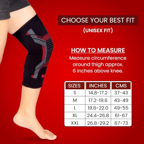 Image of Dr.Ortho Sports Knee Cap Compression Support for Gym, Running, Jogging, Cycling Sports, Workout, Indoor & Outdoor Activities, Knee Brace, Knee Support For Knee Pain- For Men and Women - XL