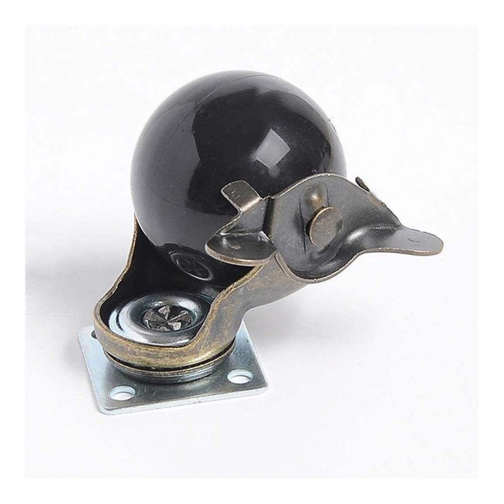 Kugelgelenkrollen, Rollen, schwarze Kugelrollen mit Bremse, 40 mm drehbare Möbelrollen mit Deckplatte, Antik-Bronze, 4er-Set