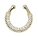 Single Line Paved Clear Gem Gold IP Non-Piercing Fake Septum Hanger 510GC