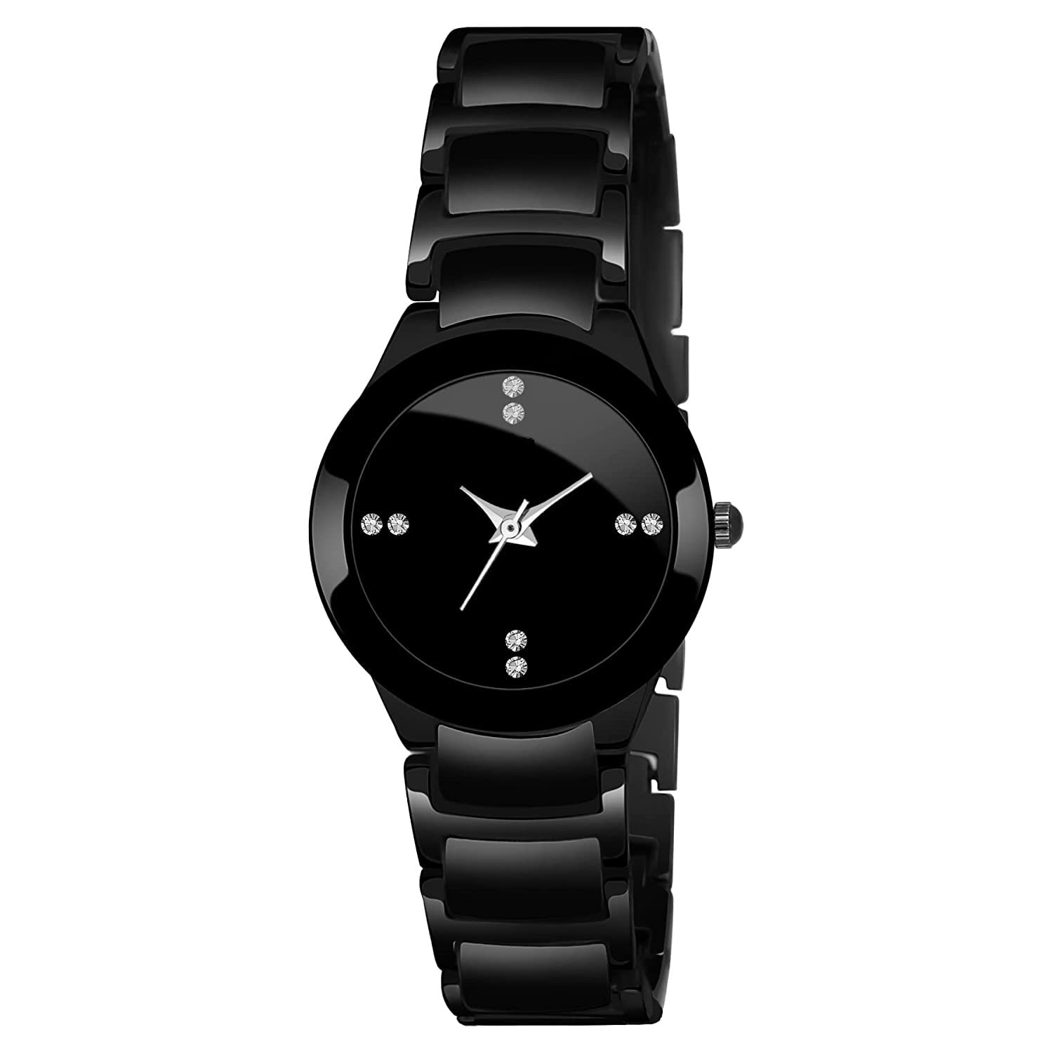 Brajin Analogue Round Formal Studded Dial with Bracelet Strap Womens Wrist Watch (Black) (B0BZD9GKBK) Amazon Price History, Amazon Price Tracker