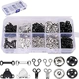 【Sortierbare Aufbewahrungsbox】100 Paar Druckknöpfe und Haken sind sortiert und in einer leichten transparenten Kunststoffbox aufbewahrt, die leicht zu tragen ist und Ihnen helfen kann, andere kleine Gegenstände zu sammeln und zu sortieren.