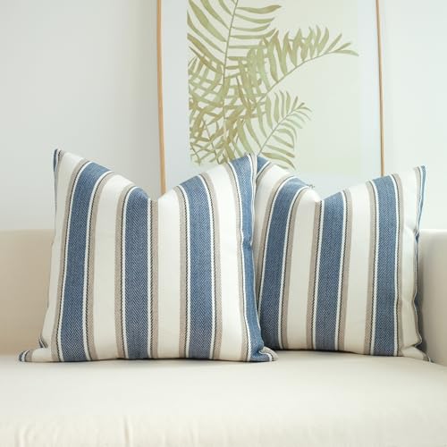 JOJUSIS Stripe Throw Pillow Covers Farmhouse...