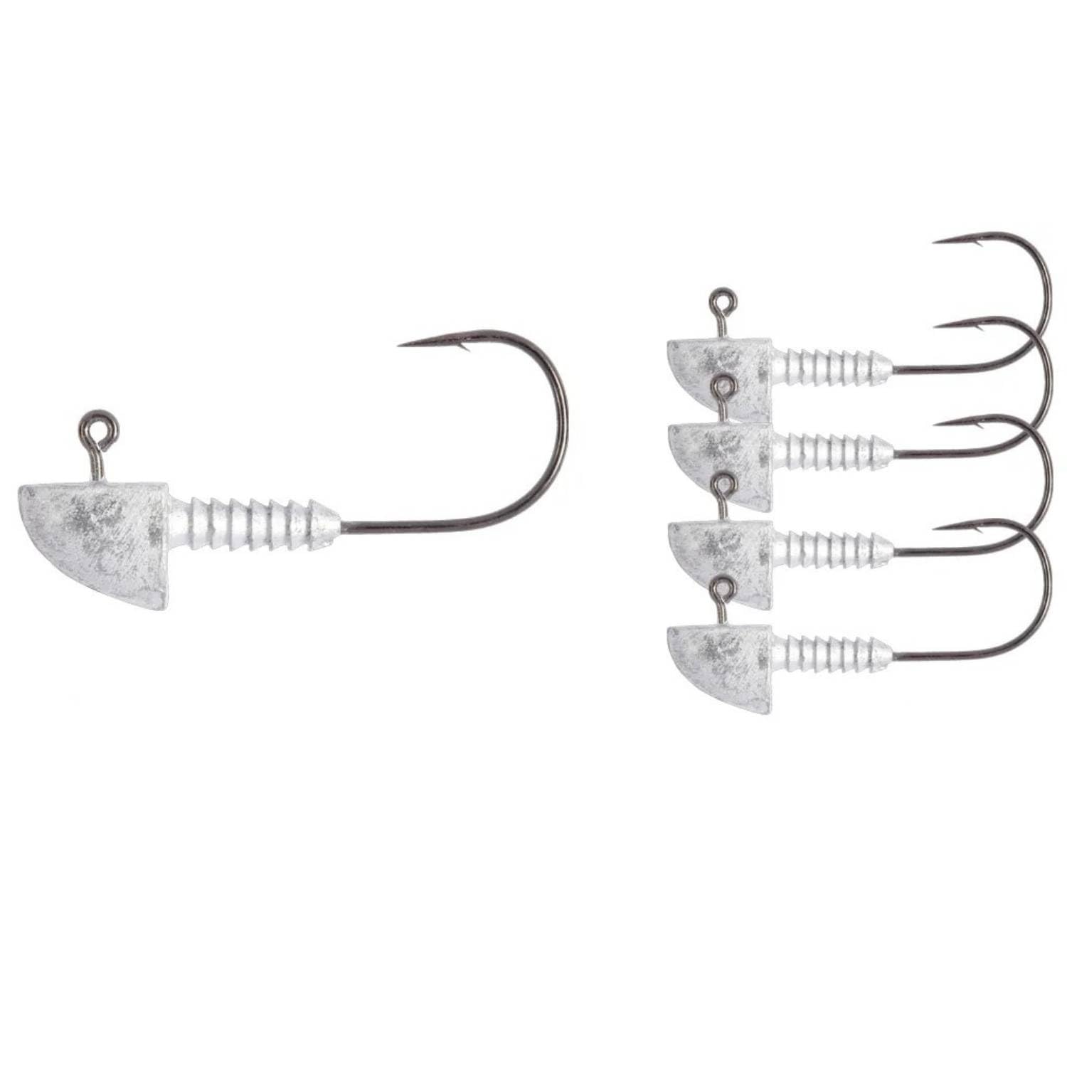 Lunker City Fishing Fin-S Jig Head Standard 2/0 and Light Tackle 3/0 Hook 1/16oz, 1/8oz, 1/4oz Lead Jigs for Bass and Walleye Lures, 5 Per Bag, Made in USA