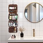 Elviros Hanging Toiletry Bag for Men Travel Essentials 3-in-1 Large Waterproof Dopp Kit PU Leather Shaving Bag with Separate Compartments for Grooming and Toiletries Mens Gift - Image 2