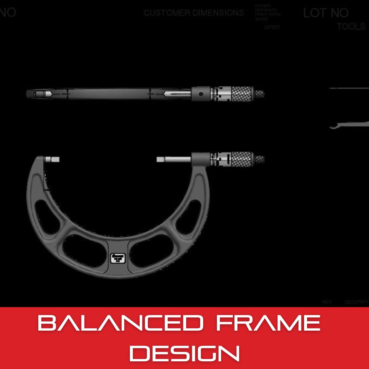 Starrett Blade Type Micrometer with Non-Rotating Spindle, Satin Chrome Finish and Advanced Sleeve Design - 5-6" Range, .001" Graduation, .030" Blade Anvil Type - 486P-6