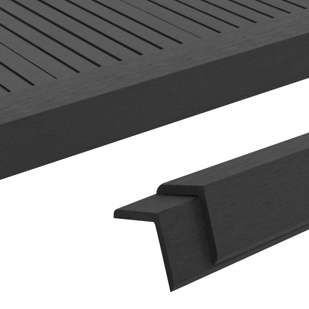Materiały budowlane 5 szt. listwy tarasowe WPC 170 cm, czarne okucia