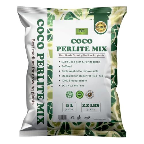 Image of Elamgreen Coco peat for Plants Organic Potting Mix with Perlite for Gardening Mixed | Coco Perlite for Home Garden with Added Fertilizer (1kg)