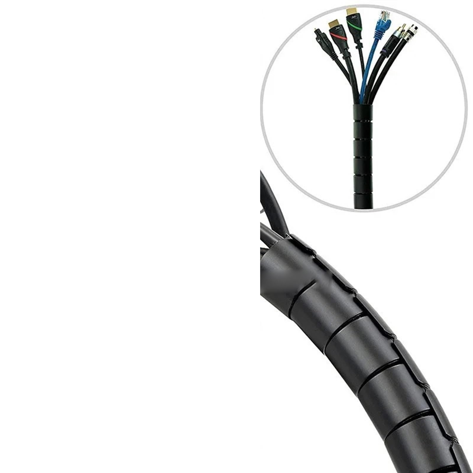 spiral protector 1 Meter Spiral Wrap Cover Tube Line Organizer Pipe Protection Winding Cable Wire Protector wraps cable(RED,10mm inside diameter)