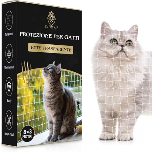 EveryKip Rete per Gatti 8x3m Trasparente