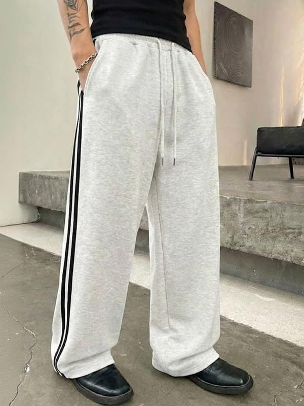 Image of Imsa Moda Men's Loose Fit Polycotton Casual Trousers Pants | Regular Fit Sports Stylish Track Pant | Comfortable Sweatpants for Men