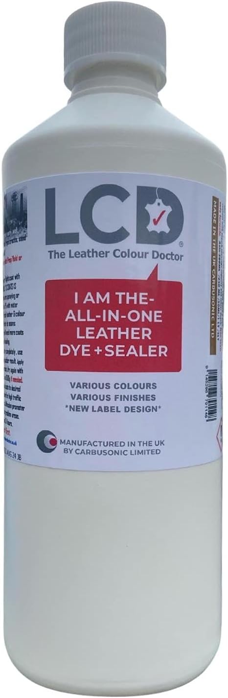 Leather colourant Stain-dye, All in one Leather Re-Colour, Re-Finish, Pigment. 500 ml … (Dark Grey)