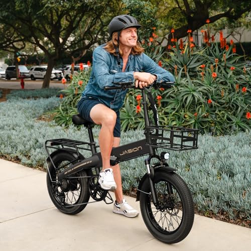 Jasion EBS Folding Electric Bike for Adults, Compact Portable 20" Fat Tire Ebike with 1200W Peak Motor, 48V Removable Battery, 25 MPH 50 Miles Aluminum Frame E-Bike Suitable for Trunk, RV, Apartment-B - Image 7