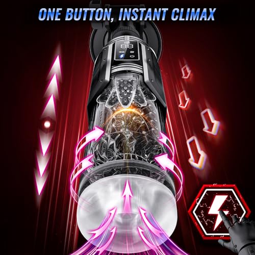 Image of EINSEO Male Masturbator Sex Toy for Men with Phone Holder - AI Sync Waterproof Penis Pump with 7 Sucking & 7 Thrusting Rotating Licking Mode, Pocket Pussy Male Sex Toys with Suction Base Bath Item