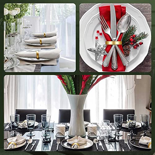 Anneaux de serviette en or au design moderne pour table chic - 4