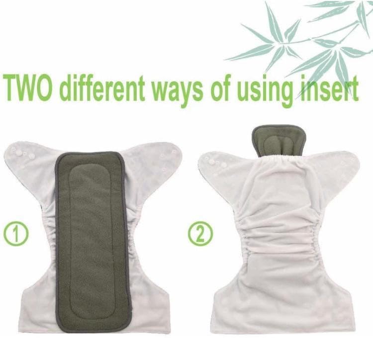 Kogar All In One Trendy Reusable Adjustable Washable Multicolour White Printed Diaper Nappy With Black 4 Layer For Baby New Born To 2 Year (3 Diaper+3 Black Insert) 1
