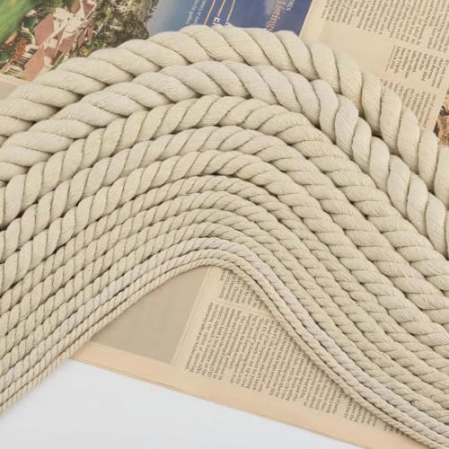 Cuerda de macramé de 3 hebras de alta calidad: cordón de algodón natural resistente de 20mm 4