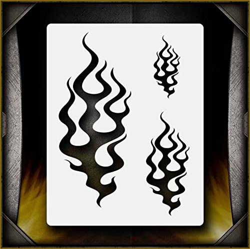 Flames 12 AirSick Airbrush Stencil Art Design Template