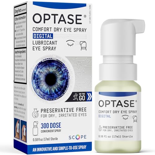Optase Comfort Dry Eye Spray - Preservative Free Artificial Tears Drops Alternative - Dry Eye Drops in a Convenient Spray - Multi-Use Bottle Contact Lens Safe - .58 fl oz