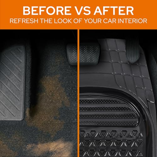 Image of CONTINENTAL [Duramat Shine] Universal Driver Side Car Mat only- Premium Waterproof Car Floor Mats for All Cars, All-Weather Protection Car Foot Mats with Anti-Slip Design (Pack of 1,Black)