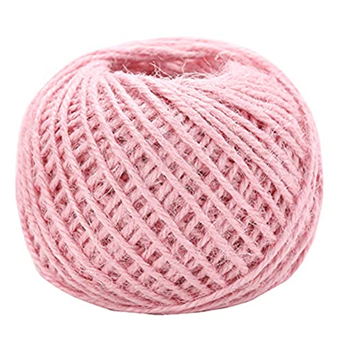 Jute-Schnur, 50 m, 2 mm, Hanf, Jute, rosa Rolle für Weihnachtsdekoration, Kunstwerke, Bastelarbeiten, Geschenkverpackungen, Bilderdisplay und Verzierungen (hellrosa) Cover