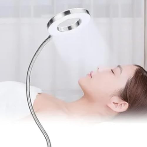 Miniatura 8 de Headerbs Lámpara de escritorio con clip, luz de lectura con clip, sujeción firme, 48 LED, protección ocular 5V 2A para el hogar (plata)