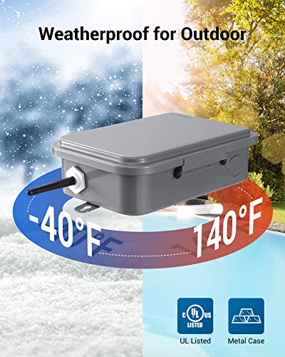 Dewenwils HOWT01A1 Pool Pump Timer, Outdoor Wi-Fi Box, Heavy Duty 40A 120-277 Vac 2Hp Wireless Controller Timer, Water Heater thumb #5